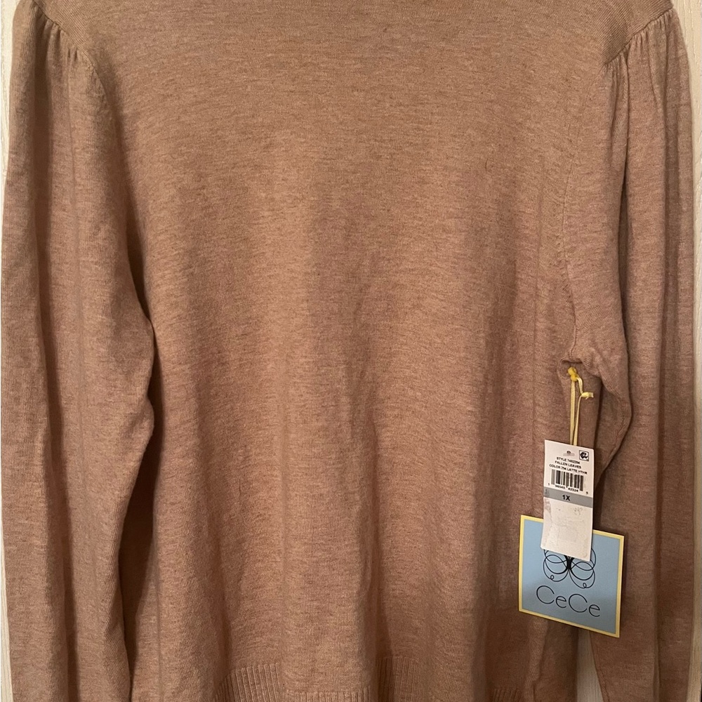 CeCe Women's Ruffle Mock Neck Sweater